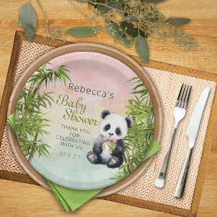 Baby Panda Gender Neutral Baby Shower  Paper Plate