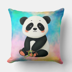  Baby Panda is Holding Piece of Bamboo  Cushion
