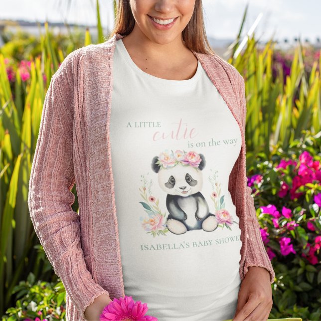 Baby Panda Peonies Jungle Baby Shower T-Shirt (Creator Uploaded)