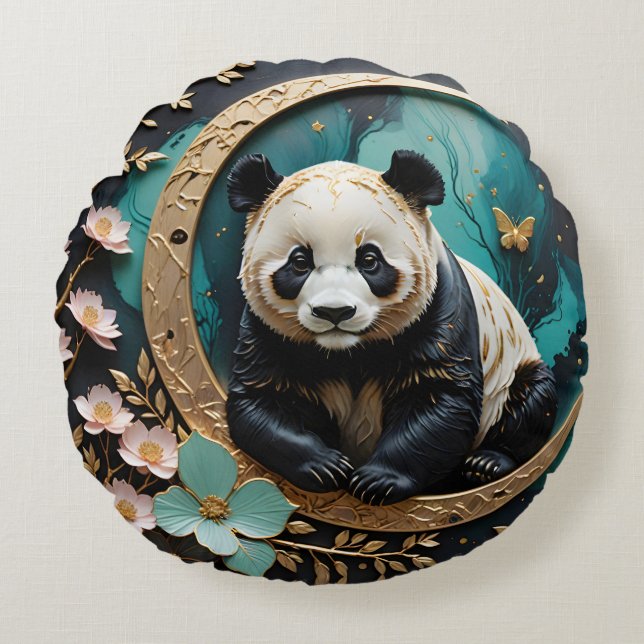 Baby Panda  Round Cushion (Front)