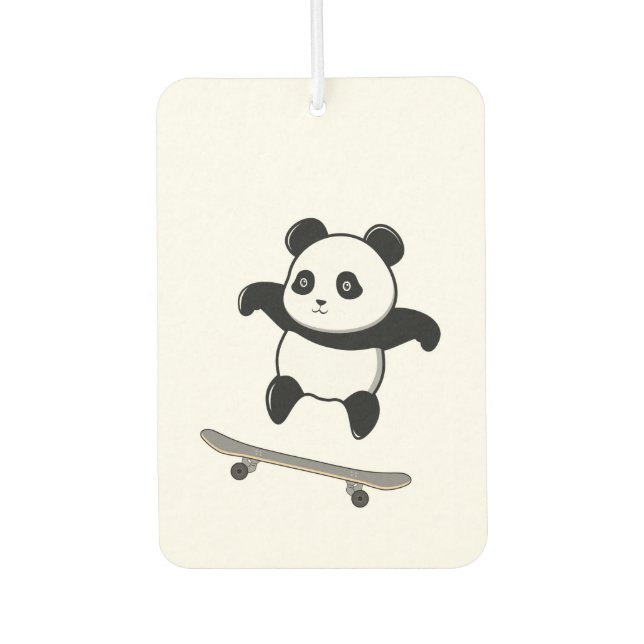Baby Panda Skateboard Car Air Freshener (Front)