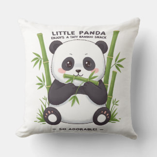 Baby Panda Snack Time Graphic Design Cushion