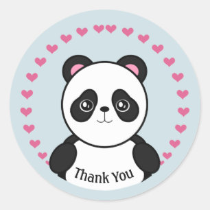 Baby Panda Thank You Stickers