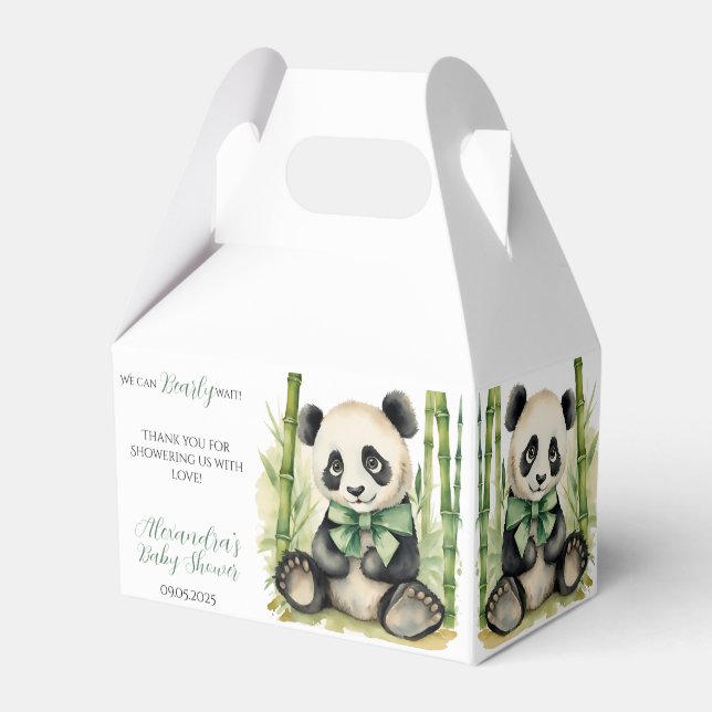 Baby Panda Unisex Bear Bearly Wait Baby Shower Favour Box (Front Side)
