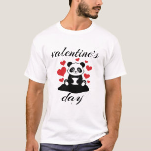 baby panda with hearts for valentine's day T-Shirt