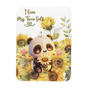 Baby Panda With Sunflower Flexible Photo Magnet
