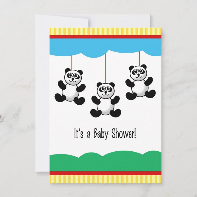 Baby Pandas Baby Shower Invitation (Back)