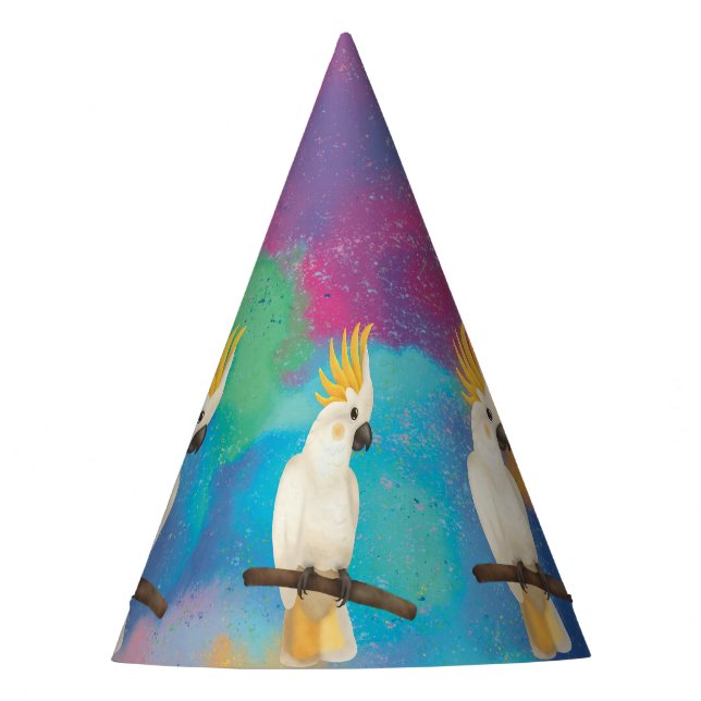 Baby Parrot Ara cockatoo Wild One with space  Party Hat (Front)