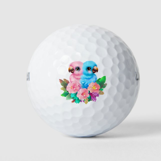 Baby Parrot Twins Golf Balls (Front)