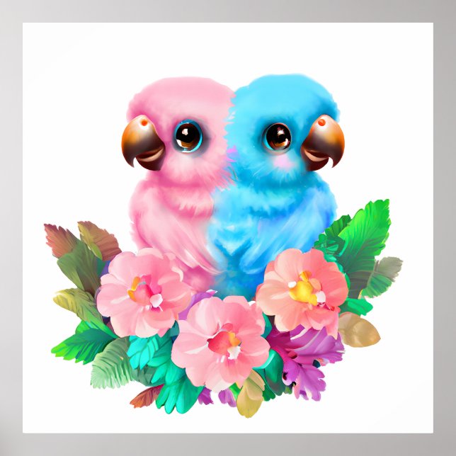 Baby Parrot Twins Poster (Front)