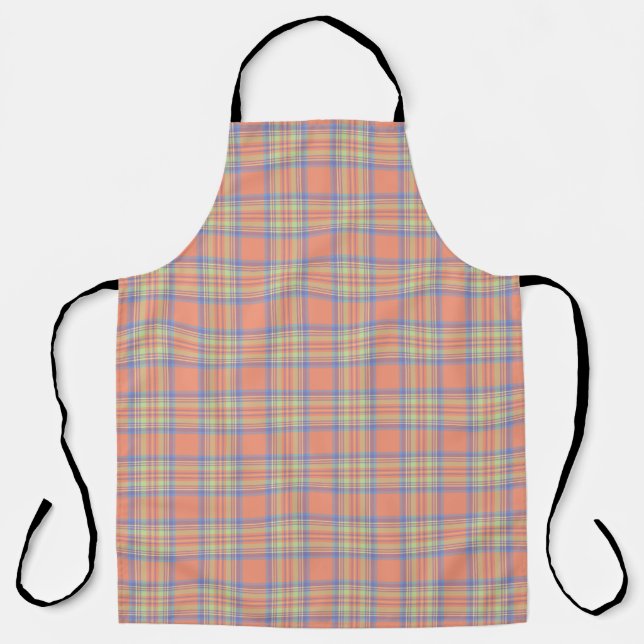 Baby Pastels Stewart Tartan Plaid Apron (Front)