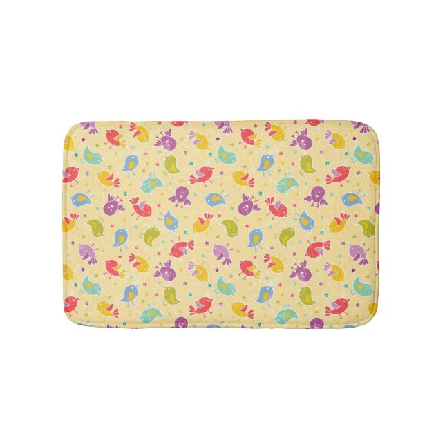 Baby pattern with cute birds bath mat (Front)