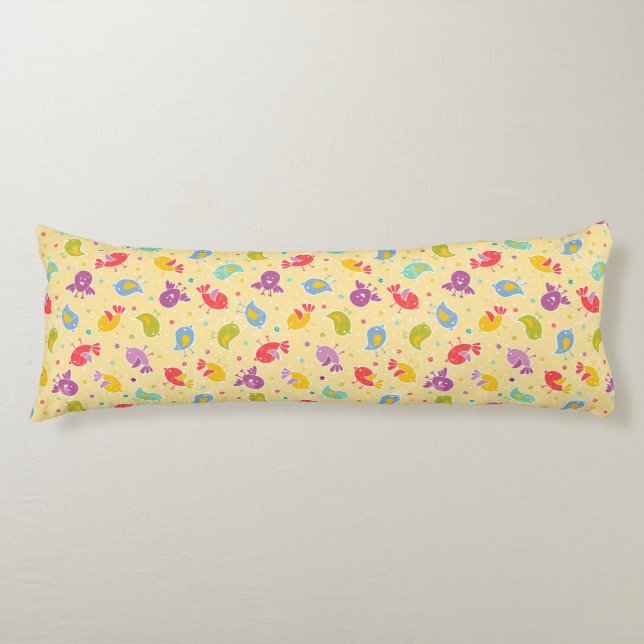Baby pattern with cute birds body cushion (Front)