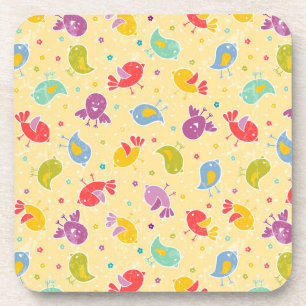 Baby pattern with cute birds coaster