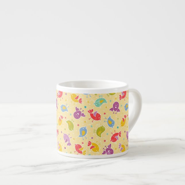 Baby pattern with cute birds espresso cup (Front Right)