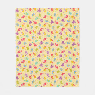 Baby pattern with cute birds fleece blanket