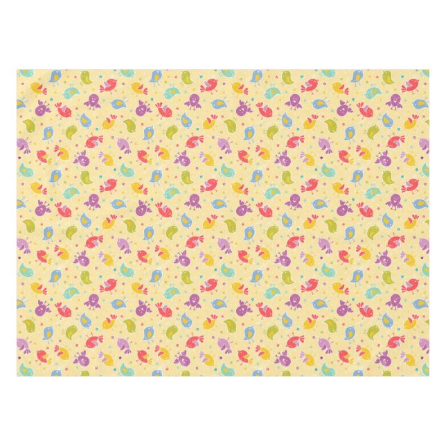Baby pattern with cute birds tablecloth (Front (Horizontal))