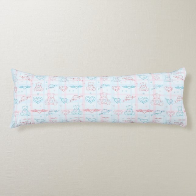 baby pattern with teddy bear body cushion (Front)