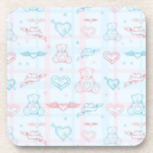 baby pattern with teddy bear coaster
