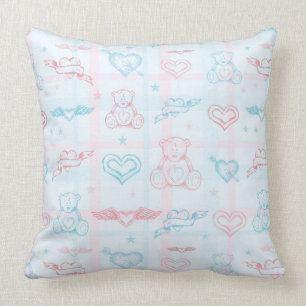 baby pattern with teddy bear cushion