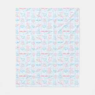 baby pattern with teddy bear fleece blanket