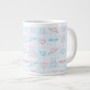 baby pattern with teddy bear large coffee mug