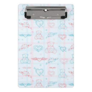 baby pattern with teddy bear mini clipboard