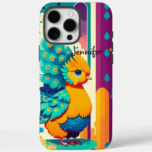 Baby peacock design with custom name iPhone 16 pro max case