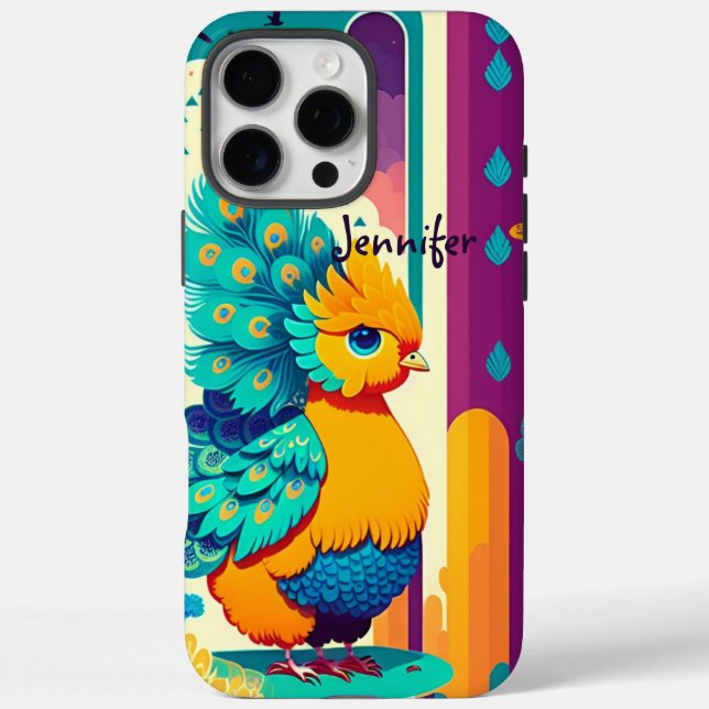 Baby peacock design with custom name Case-Mate iPhone case (Back)
