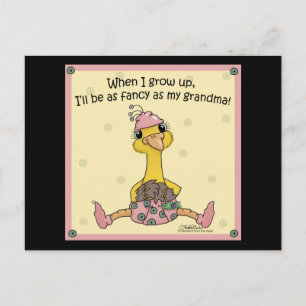 Baby Peahen Fancy as Grandma Postcard