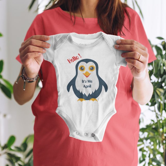 Baby Penguin  Baby Bodysuit (penguin mom baby's short super soft bodysuit.)