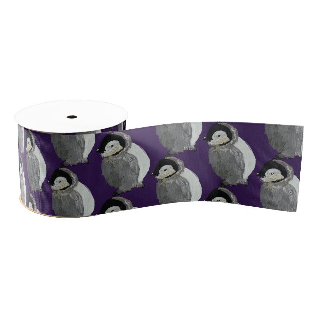 Baby penguin Birds Grosgrain Ribbon (Spool)