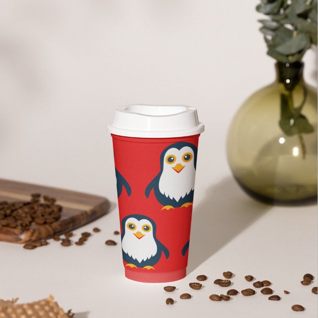 Baby Penguin  Paper Cups (baby penguin cartoon kids,adult party stationery, birthday party use and throw paper cups)