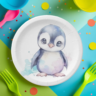 Baby Penguin Paper Plates