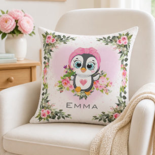 Baby Penguin   Personalised Cushion