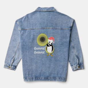 Baby Penguin Playing Tuba Oompa Customisable  Denim Jacket