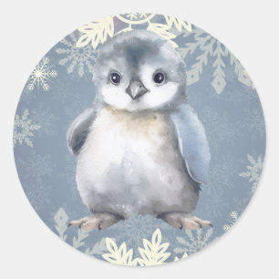 Baby Penguin Snowflake Stickers