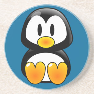 baby penguin tux sandstone coaster