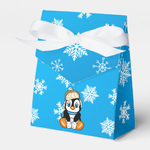 Baby Penguin Winter Snowflakes Party Favour Box