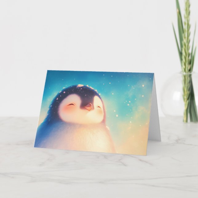Baby Penguin Winter World Card (Front)