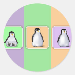 Baby Penguins Classic Round Sticker