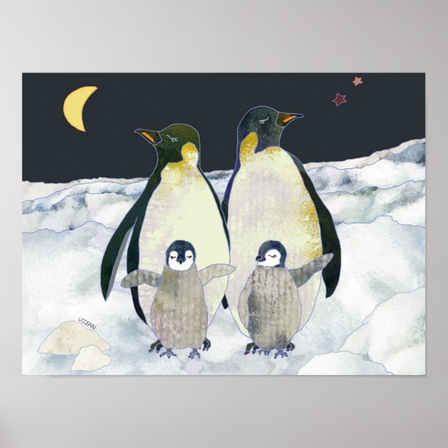 Baby Penguins Enjoy Winter Holidays in Antarctica Poster (Front)