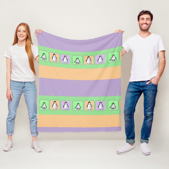 Baby Penguins Fleece Blanket (In Situ)