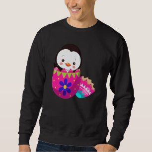 Baby Penguins Hatching From Easter Egg Easter Day Sweatshirt