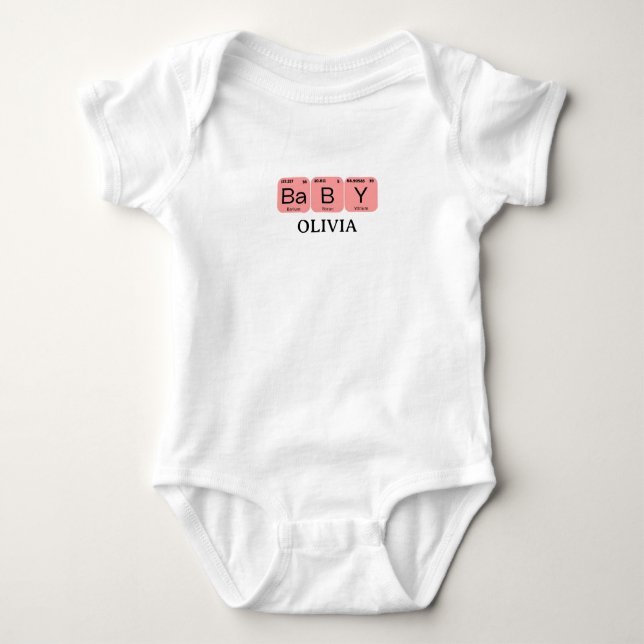 Baby Periodic Table Element Editable Name Bodysuit (Front)