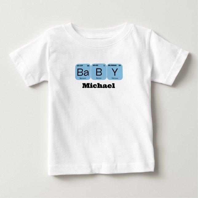 Baby Periodic Table Element Editable Name T-Shirt (Front)