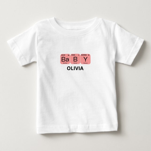  Baby Periodic Table Element Editable Name T-Shirt (Front)