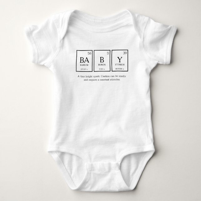 Baby periodic table elements chemistry custom fun baby bodysuit (Front)