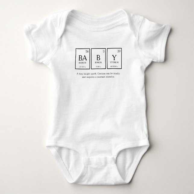 Baby periodic table elements chemistry custom fun bodysuit (Front)