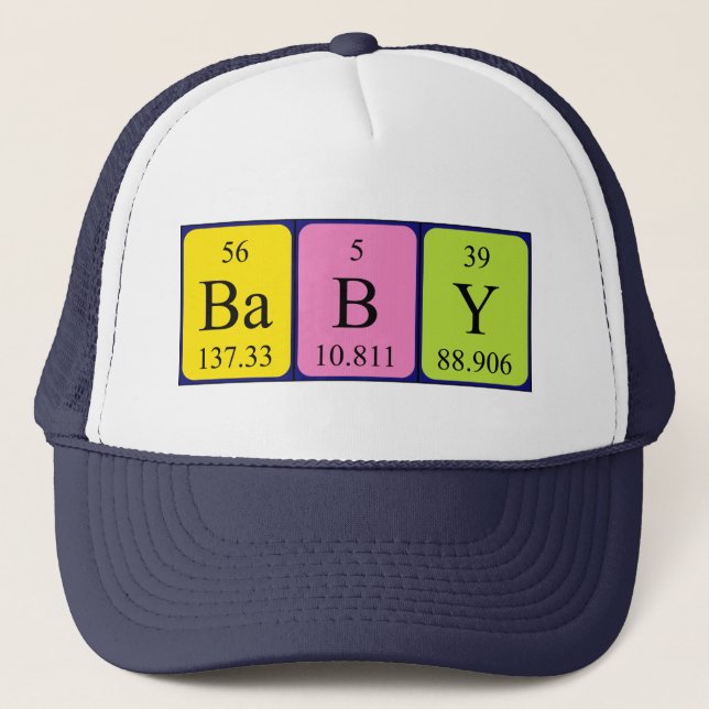 Baby periodic table name hat (Front)